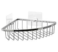 Étagère d'angle douche - Laiton chromé - Sans perçage - 20 x 5 x 20 cm - Double panier