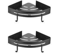 Étagère d'angle - Douche - Noir - 30.5 x 22.5 x 4.5 cm - 2 pièces