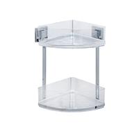 Étagère d'angle en acier inox Vacuum-Loc® Quadro 2 niveaux Wenko by Maximex