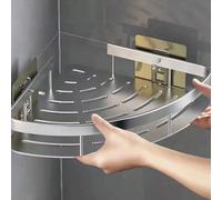 Étagère d'angle en aluminium sans perçage, étagère à épices montée au mur pour la cuisine et la salle de bain, organisateur de rangement multi-couches Taille Unique,ensemble deux piècesAlliage d'alumi