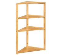 etagere d'angle en bambou avec 3 niveaux coloris naturel - Longueur 36.6 x Profondeur 33.5 x Hauteur 80 cm --