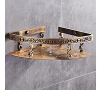 Étagère d'angle en bronze antique - Étagère murale en aluminium pour shampooing, cuisine, assaisonnement, bouteilles, antirouille et égouttoir - Salle de bain élégante