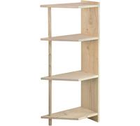 Etagère d'angle en pin brut Gala 4 tablettes.