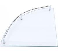 Étagère d'angle en verre de sécurité - Triangulaire, fixée au mur - 1 niveau - Pinces en acier inoxydable - 23,5 × 23,5 × 4 cm - Peu encombrante - Design moderne - Transparente