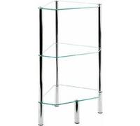 Étagère d'Angle en Verre "Eliot" 77cm Transparent Gris G