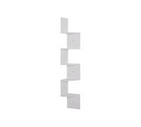HOMCOM Étagère d'angle murale de rangement Zigzag 5 niveaux Bois 20 x 20 x 126 cm Blanche