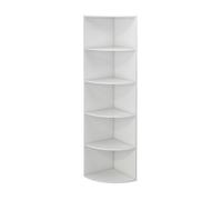 Vicco Étagère d'angle "Fabienne", Blanc 40 x 180 cm | avec 5 compartiments, adapté au montage mural pour une configuration d’espace flexible