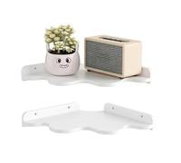 Étagère d'angle flottante 2 pièces Cloud Étagère de rangement flottante | Jolie étagère murale pour salle de bain, salon, cuisine, bureau, chambre d'enfant, buanderie et