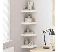 vidaXL ?tag¿¿res d'angle flottantes 4pcs Blanc brillant 35x35x3,8cm MDF