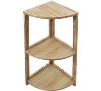 Mendler Étagère d'angle HWC-K44 – 3 étagères 80x37x37cm MDF paulownia certifié MVG – Brun naturel