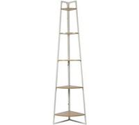 Etagère d'Angle Métal Blanc Plateau Imitation Bois - DANGA - ALTOBUY Marron G