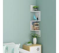 Étagère d'angle moderne, 81 cm de haut, étagères murales flottantes en zigzag, bibliothèque en bois rustique pour chambre à coucher ou salon