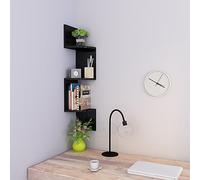 Étagère d'angle moderne, 81 cm de haut, étagères murales flottantes en zigzag, bibliothèque en bois rustique pour chambre à coucher ou salon