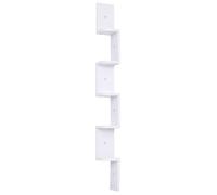 Etagère Murale Angle avec 5 Etagères de Rangement 12L × 12l × 120Hcm MDF (Blanc)