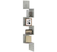 Étagère d'angle murale - HOMCOM - rangement forme zigzag 5 niveaux gain de place - bois - 20x20x126cm - gris