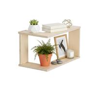 Étagère d'angle murale - Organiseur de pot de fleurs double couche en bois, étagère de rangement murale pour cuisine, appartement, salon, chambre à coucher, cuisine, entrée, garage, galerie