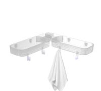 Étagère d'angle murale pour salle de bain, organiseur d'angle pour baignoire sans perçage, 33,5 x 11 x 4 cm, D