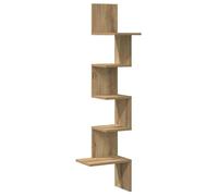 vidaXL Étagère d'angle murale Forme S 32x32x127,5 cm – Chêne artisanal, Bois d'ingénierie, 60 kg