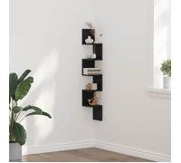 Étagère d'angle murale VidaXL 5 niveaux Chêne noir 20 x 20 x 127,5 cm - Bois d'ingénierie, finition mate