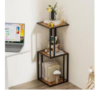 Etagère d'angle polyvalente-MENGDA-3 niveaux-Pour salon et chambre à coucher-adaptée aux livres divers objets et pots de fleurs