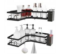 Étagère d'angle pour douche, lot de 2 – Sans perçage, adhésive, inoxydable, étagère de salle de bain pour douche, étagère d'angle pour salle de bain pour douche, étagère de salle de bain adhésive en a