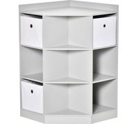 Étagère d'angle pour enfants HOMCOM avec 3 bacs de rangement, chambre d'enfant, gris
