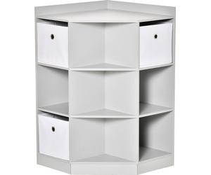 Étagère d'angle pour enfants HOMCOM avec 3 bacs de rangement, chambre d'enfant, gris