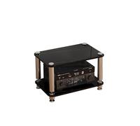 Étagère d'angle pour TV et tourne-disque 1/2/3/4 niveaux - Petit centre de divertissement moderne avec design anti-choc pour salon et salle de jeux (noir, 60 x 40 x 38 cm)