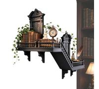 Étagère d'Angle Rangement D'Angle D'Exposition Vintage Avec Rambarde | Étagères Murales Décoratives Pour Maison de Campagne Bureau Fête Anniversaire Livre Bougie Jardinière Cadre