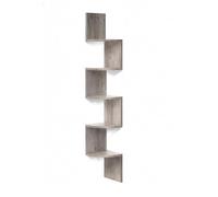 Étagère d'angle Relaxdays, 125 x 20 x 20 cm, 5 Niveaux, MDF, Design Zigzag, étagère Murale/bibliothèque, Gris Clair