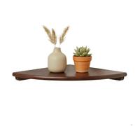 Étagère d'angle Relaxdays, 3 x 18 x 18 cm, noyer, salon, déco, charge 5 kg, suspendue, brun foncé