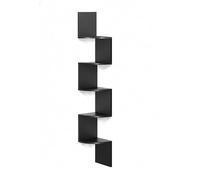 Étagère d'angle Relaxdays, H x L x P: 125 x 20 x 20 cm, 5 Niveaux, MDF, Design en Zigzag, étagère Murale Suspendue, Noir