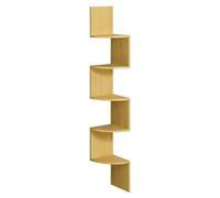 Étagère d'angle suspendue, en chêne naturel, en panneau de particules, gain de place, dimensions : 20 x 20 x 126 cm