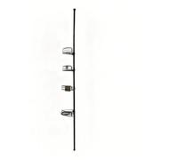 Étagère d'angle télescopique - 4 niveaux - Hauteur réglable de 85 à 316 cm - Fixation au plafond - Extensible - Métal - Noir