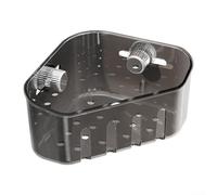 Étagère d'angle triangulaire pour évier avec presse pour vider, porte-éponge à ventouse pour cuisine et salle de bain, panier égouttoir à vaisselle en plastique PET avec trous de drainage, gris (gris)
