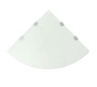 vidaXL Étagère d'angle – Supports chromés – Verre blanc 45 x 45 cm