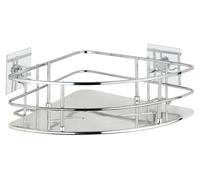 Étagère d'angle WENKO Turbo-Loc, modèle Quadro, pour salle de bains et douche, en acier inoxydable, avec une fixation extrêmement solide. Dimensions : 27,5 x 10 x 19,3 cm. Couleur : argent brillant