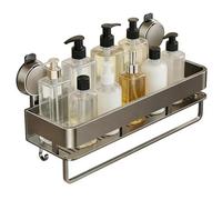 Étagère D'aspiration De Douche - Mur Sans Perforation, Support De Toilette Monté, Organisateur De Rangement Durable Pour Salle De Bain, Support De Rangement Pour Shampoing Facile À Installer | Idéal P