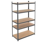 ECD Germany Étagère d'atelier 200×100×60 cm métal poudré jusqu'à 875 kg Anthracite 5 panneaux MDF