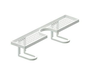Étagère De Bain Au-dessus Du Robinet - 50x10x11cm Au-dessus De L'étagère Du Lavabo De La Salle De Bain | Support En Forme De U Sans Perçage | Compteur De Drainage Rapide Pour Brosses À Dents