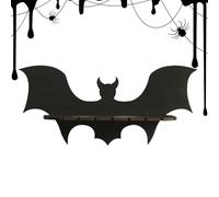 Étagère de batte en bois - Décoration murale gothique effrayante, étagère de salle de bain flottante | Étagère de charge d'Halloween pour la maison avec étagère de rangement élégante d