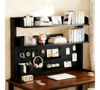Étagère de Bureau avec Panneau perforé, pour Le Dessus d'un Bureau, étagère de Bureau en métal avec Panneaux latéraux et Panneau arrière, organisateurs de Rangement pour comptoir, Table d'ét