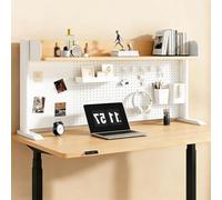 Étagère de Bureau avec Panneau perforé, pour Le Dessus d'un Bureau, étagère de Bureau en métal avec Panneaux latéraux et Panneau arrière, organisateurs de Rangement pour comptoir, Table d'ét