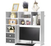 Étagère de bureau Organiseur de table - bibliothèque à 3 niveaux en blanc - étagère de bureau peu encombrante Organiseur pour Home Office