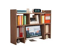 Étagère de Bureau Rangement Modulable Hauteur 90 cm Bibliothèque de Bureau en Bois Multifonction 3 Niveaux Facile à Nettoyer pour Maison Dortoir Domicile(Brown,90cm)
