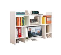 Étagère de Bureau Rangement Modulable Hauteur 90 cm Bibliothèque de Bureau en Bois Multifonction 3 Niveaux Facile à Nettoyer pour Maison Dortoir Domicile(White,90cm)