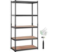 Étagère de cave 907,2 kg de capacité de charge totale, 181,4 kg par tablette Étagère en acier avec plateau en MDF Étagère encastrable 90 x 45 x 182,88 cm Étagère d'atelier Étagère en acier à usage int