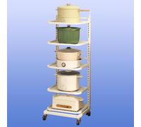 Étagère de cuisine blanche à 3 niveaux - Robuste pour micro-ondes et poêle noire - Moderne pour cuisine et garde-manger nizer - Assemblage facile - Étagère Slish pour solutions peu encombrantes