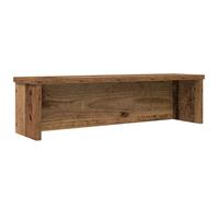 Étagère de cuisine empilable aspect bois vieilli 50 x 15 x 16 cm Étagère de cuisine organiseur pour plan de travail et tiroir avec porte-couverts et porte-éponge pour rangement d'ustensiles de cuisine
