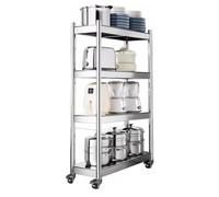 Étagère de cuisine en acier inoxydable, chariot de rangement multi-usage pour petits espaces